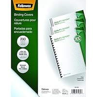 Fellowes Crystals Clear PVC Binding Covers, 8mil Letter, 200 Pack (5204303)