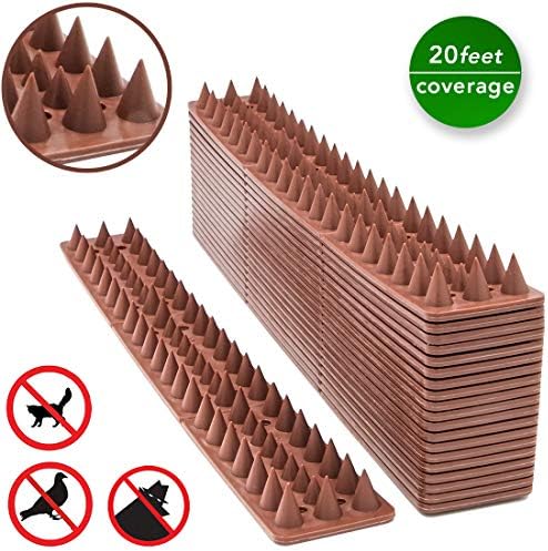 Bird Spikes Cat and Bird Repellent Defender Fence Spikes - Effective Deterrent for Animals, Pigeons and Small Birds -Plastic Deterrent Anti Theft Climb Strips