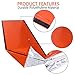 IDEALHOUSE Emergency Sleeping Bag with Drawstring Carrying Bag, Orange
