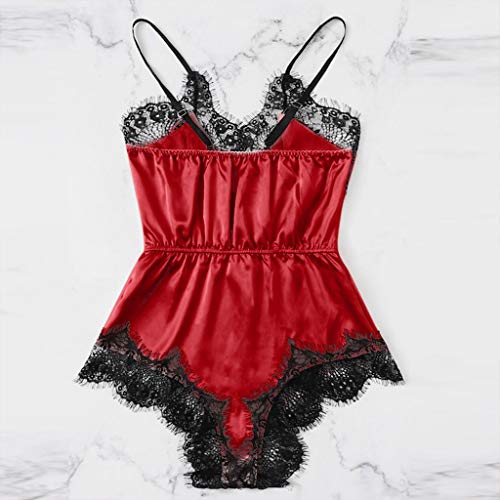 Plus Size Lingerie Nightgown Lace Sleepwear for Women Set Satin Bra Sexy Underpant Siamese Bodysuit Babydoll