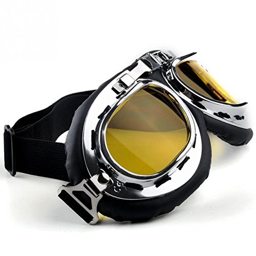 Vintage anti-uv motorcycle scooter pilot goggles helmet glasses m…