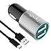 USB Type C Car Charger, Eaxxfly 3.1A 2-Port USB Car Charger for LG G5 G6 V20,HTC 10 U11,Nexus 6P 5X,Samsung Galaxy S9 S9 Plus,S8,S8 Plus,Note 8,with 3.3ft Type C to Type A Cable