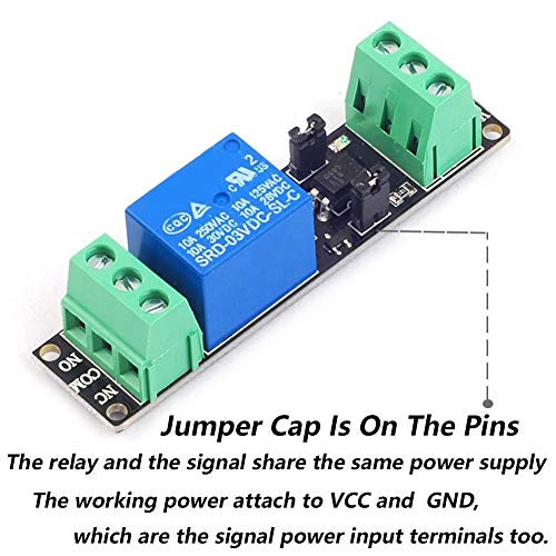 Youngneer 3v Relay Board Raspberry Pi Arduino Relay Module 1 Channel Opto-Isolate High Level Trigger for IOT ESP8266 Microcontrollers