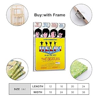 XYDQ Poster décoratif sur toile The Beatles Help British – 50 x 75 cm - Les Beatles, Paul McCartney, John Lennon, RIngo Starr, George Harrison XYDQ Poster décoratif sur toile The Beatles Help British - 50 x 75 cm – Image 2