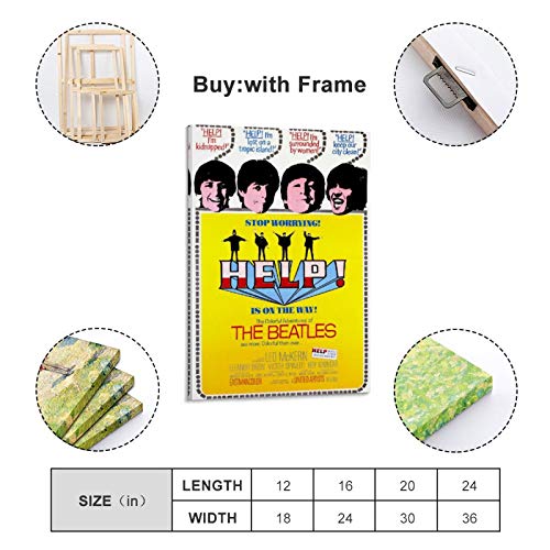 XYDQ Poster décoratif sur toile The Beatles Help British – 50 x 75 cm - Les Beatles, Paul McCartney, John Lennon, RIngo Starr, George Harrison XYDQ Poster décoratif sur toile The Beatles Help British - 50 x 75 cm – Image 3