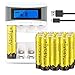Tycipy 16 Pack 1.2V 2800mAh Rechargeable Ni-MH AA Batteries and 4 Bay AA AAA Battery Charger