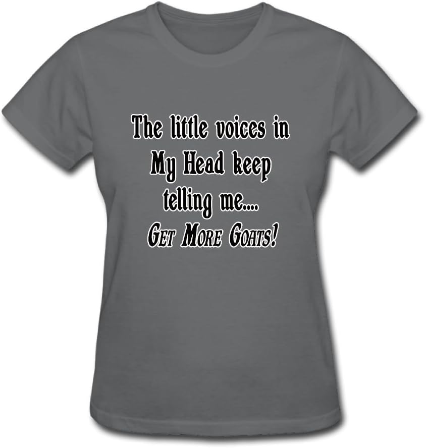 Floraharbour Women's Get More Goats Funny Goat Fashion Travel Asphalt T Shirt Short Sleeve