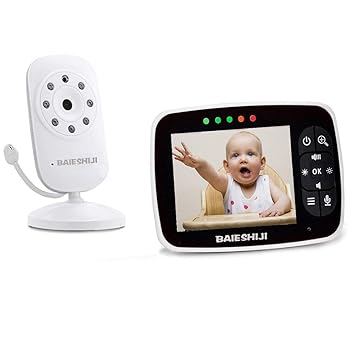 babysense video baby monitor 3.5 inch screen with 2 cameras