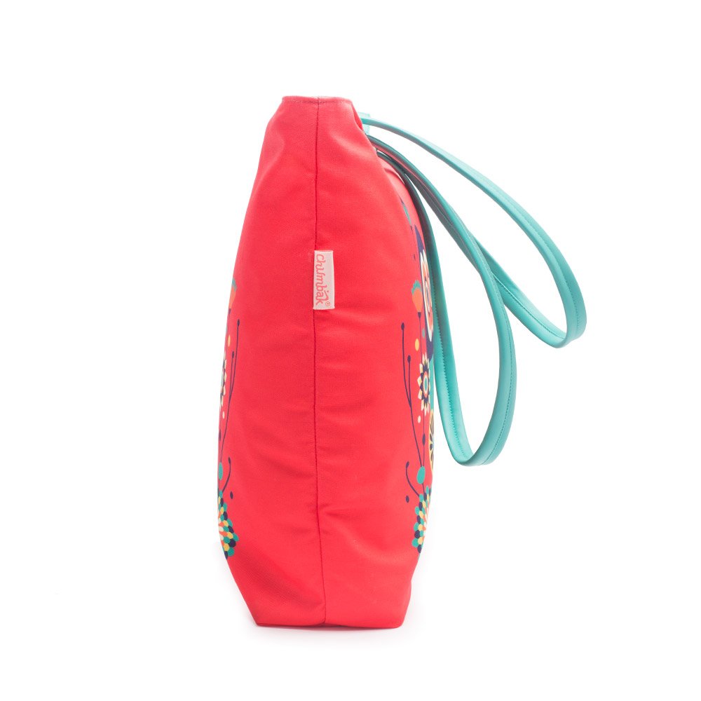 chumbak paisley owl polyester tote bag