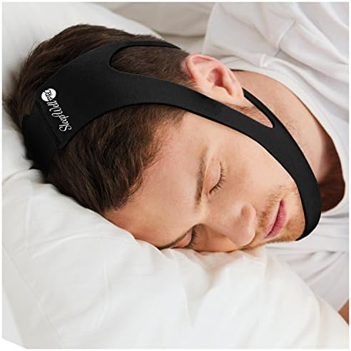 VELUXIO Adjustable Stop Snoring Chin Strap (Dark-Gray, Fits Most)