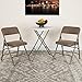 Flash Furniture HERCULES Series Curved Triple Braced & Double Hinged Beige Fabric Metal Folding Chair