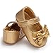 ENERCAKE Infant Baby Girls Mary Jane Flats Non-Slip Soft Soled Toddler First Walkers Crib Shoes Princess Dress Shoes(6-12 Months Infant, A-Gold)
