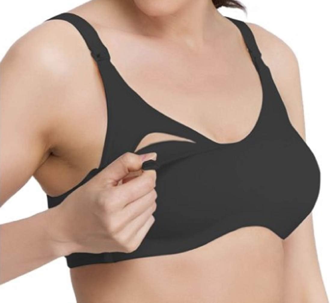 QT Intimates Women's Cotton Blend Wireless Nursing Bra - Soft Wire Free Bra w/Easy Drop Cups