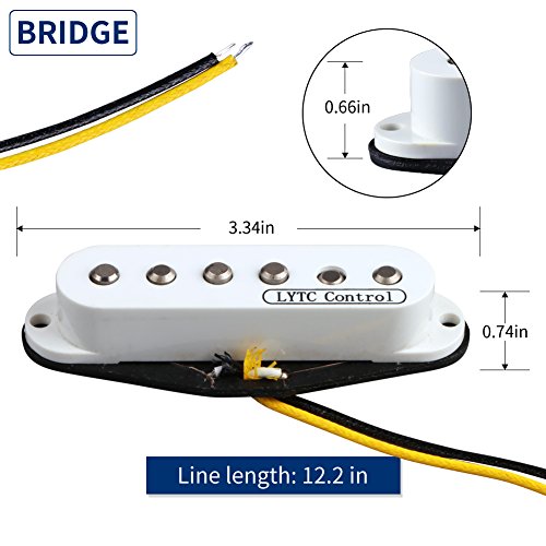 Ascendas SC5 White Cover Alnico V Modern Sound Single Coil Pickups for ST Guitar