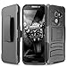 Alcatel A30 Fierce (2017) Case, Alcatel A30 Plus Walters Case, Alcatel REVVL Case, TJS Dual Layer Hybrid Shock Absorbing Impact Resist Rugged Kickstand Armor Case with Belt Clip Holster (Black/Black)