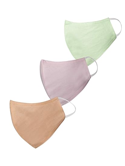 3 -Ply Reusable Anti-Pollution Comfortable Half Face, Ear Loop Cotton Masks - Pack of 3