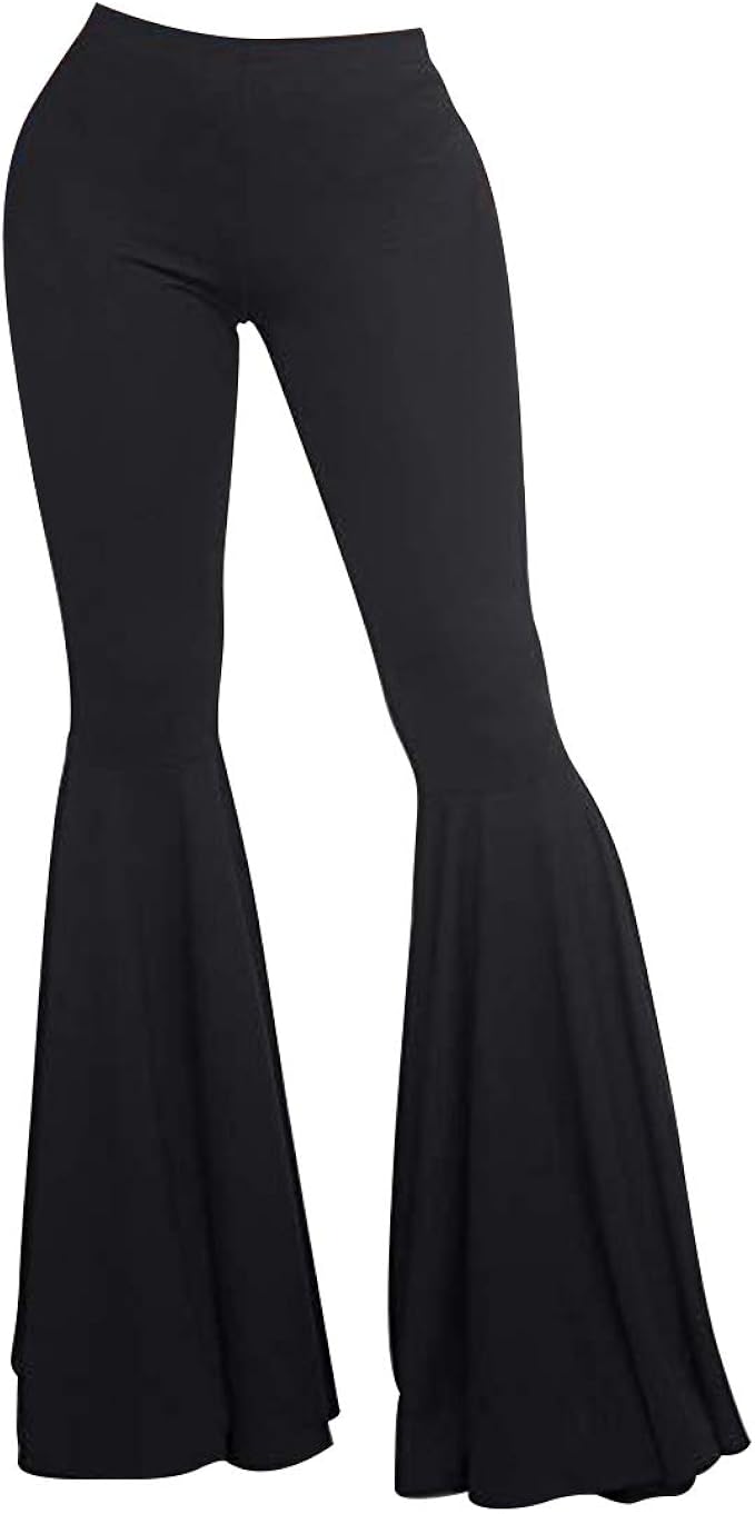 white ruffle flare pants