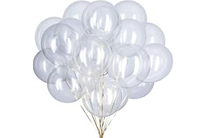 12 inch Clear Balloons Helium Balloons Transparent Balloons Quality Clear Latex Balloons for Party Decorations,Pack of 50