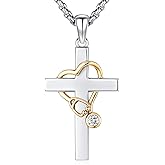 LOOVE Stethoscope Nurse/Doctors Necklace for Women Sterling Silver Stethoscope Cross RN Caduceus Nurse Jewelry Nursing Doctors Graduation Gift for Medical Student