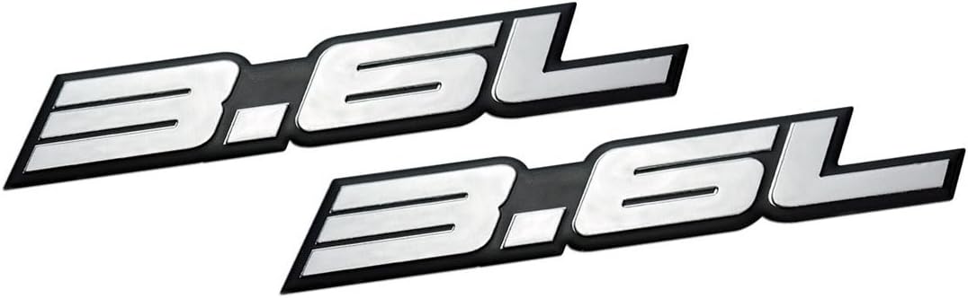 2 x (pair/set) 3.6L Liter Embossed SILVER on Black Highly Polished Silver Real Aluminum Auto Emblem Badge Nameplate for Chrysler 200 300 Town Country Dodge Avenger Challenger Charger Durango Grand Caravan Journey Ram Cargo Van Jeep Grand Cherokee Wrangler JK Sport Sahara Rubicon Unlimited Volkswagen Routan Passat CC Fiat Freemont Lancia Voyager Thema Malibu Volkswagen Routan Fiat Freemont Lancia Voyager Thema Malibu