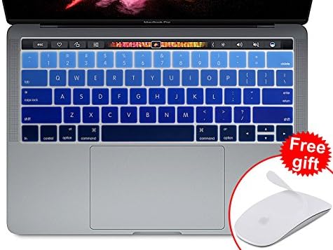 IYOUBOL Keyboard Cover Skin for MacBook Pro with Touch Bar 13 Inch or 15 Inch (2016 and 2017 New Version, Apple Model:A1706, A1707 US Layout)
