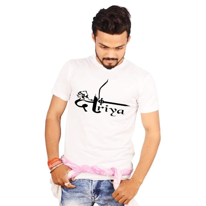 Buy Giftlub Men's Kshatriya Rajput Printed Crew Neck Regular Fit Half Sleeves Tshirt at Amazon.in