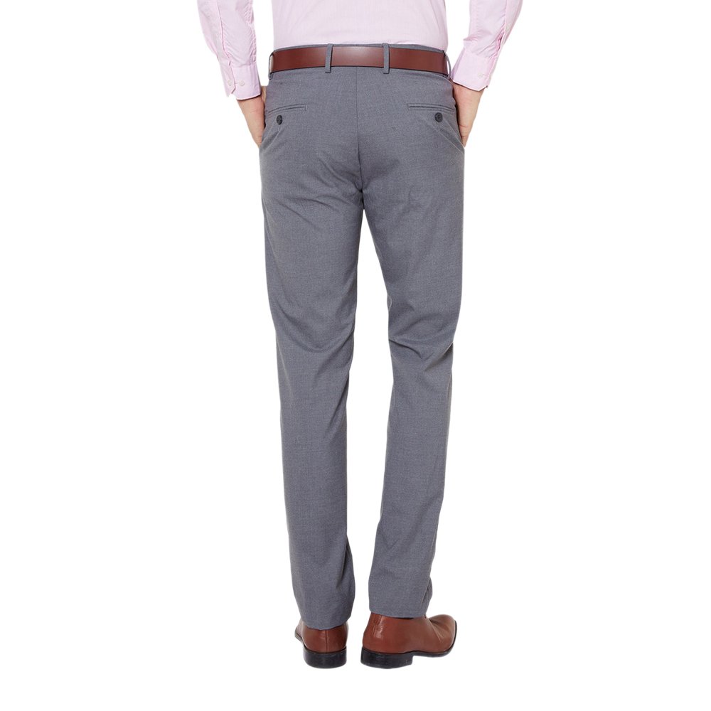 peter england men's slim fit formal trousers