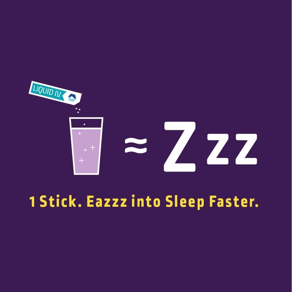 Liquid I.V. Sleep, Clean Sleep Support, Fast Acting, Natural Melatonin, L-theanine, Valerian Root, Sleep Aid (Blueberry Lavender, 10): Health & Personal Care