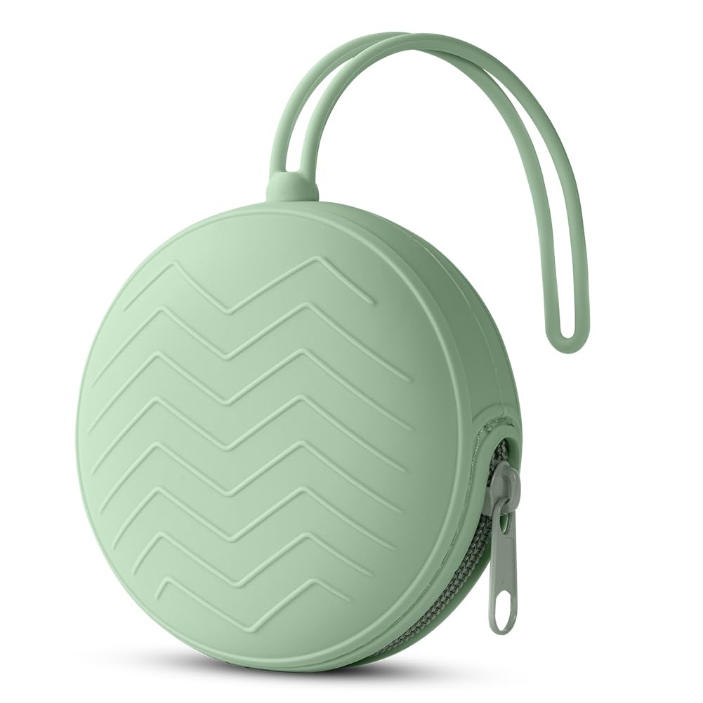 Aolso Dummy Holder Case, Silicone Dummy Holder Case, Baby Dummy Holder Case, Pacifier Holder Case, Portable Soother Pods for Baby, Baby Pacifier Case for Travel, Home (Green)