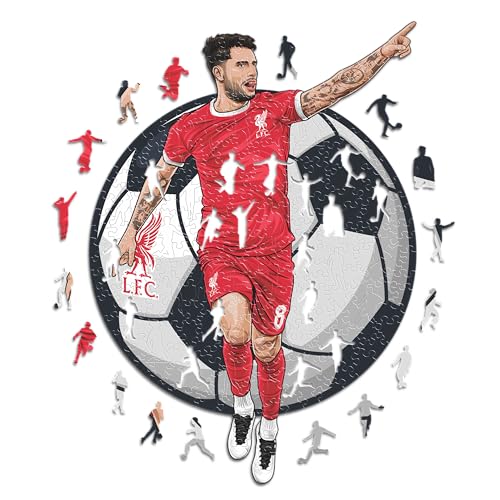 Iconic Puzzles - Liverpool, Dominik Szoboszlai, Officially Licensed Wooden Puzzle, 100% Sustainable, Gift for Adults and Children, Size M, 270 Pieces