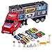 JOYIN Transport Car Carrier Toy Truck Includes 12 Die-cast Toy Cars, 10 Accessories; Truck Carrier Fits 12 Toy Car Slots, Great Car Toys for Kids Present