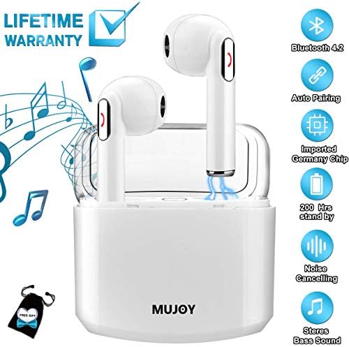 Wireless Earbuds with Charging Case,Bluetooth Earbuds with Mic for Running,Wireless Bluetooth Earphones with Microphone,Mini Sports Earbuds Compatible iOS Android Huawei Samsung Phones X 8 7