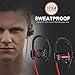 Wireless Bluetooth Headphones In Ear Earbuds IPX4 Waterproof Sports Cordless 4.1 Earphones with Built in Mic & CVC 6.0 Noise Cancelling Technology for iPhones & Android Smartphones Black