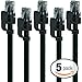Mediabridge Cat6 Ethernet Patch Cable (5-Pack - 3 Feet) - Soft Flex Tab - RJ45 Computer Networking Cord - Black - (Part# 32-699-03X5)