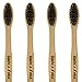 Infused Charcoal Bamboo Toothbrush Natural Eco-Friendly Reusable Organic Vegan Biodegradable Soft Bristles Ergonomic Design (4-Pack) - BLACK