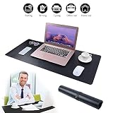Desk Pad for Office Home 33" x 14",PU Leather Waterproof Large Desk Writing Mat 