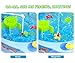 Zooawa Mini Fishing Game Set 11.81 x 6.7 Inch, Electric Magnetic Rod and Reel Toy Water Playing Fun Paradise [25 Pcs] with Music and Light for Kids and Toddlers, Colorful