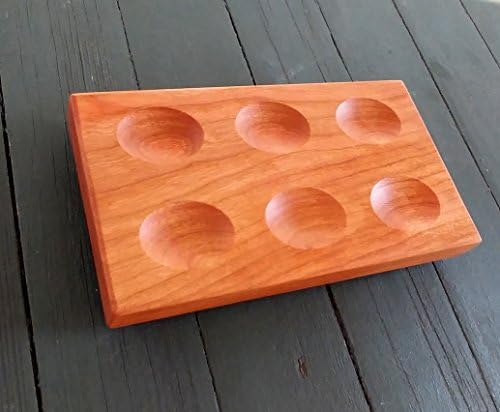 Half Dozen Wood Deviled Egg Tray, Egg Platter, Deviled Egg Holder, Wooden Egg Rack, Deviled Egg Serving Tray, Wooden Egg Tray