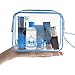 TSA Approved Toiletry Bag with Durable Zipper, Clear Toiletry Bag for Liquid Bottles/Cosmetic 3-1-1 Travel Toiletry Bag with Handle Strap, Quart Size Carry on Makeup Pouch 3 Packs (LAN)
