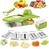 Mandoline Slicer-Vegetable Grater-Julienne Vegetable Slicer with 5 Stainless Steel Blades-Cutter for Cucumber, Onion, Cheese
