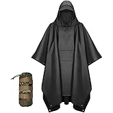 Urby Plus Size Adult Rain Poncho with Hood, Poncho Para Lluvia, Tactical Ponchos Adult For Camping, Hiking, Travel, Outdoors