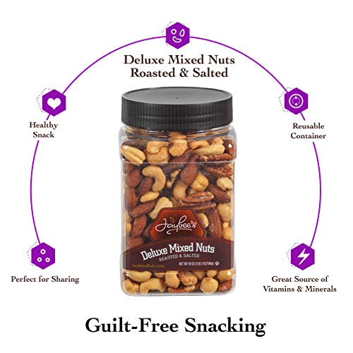 Jaybees Roasted Salted Deluxe Mixed Nuts (18Oz) Great for Holiday Gift Giving or as Everyday Snack Featuring Cashews Almonds Brazil Nuts Pecans and Filberts - Thumbnail 2