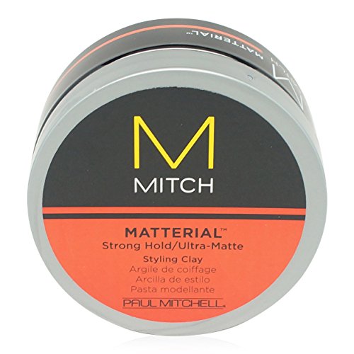 MITCH by Paul Mitchell Matterial Finishing Clay for Men, High Hold, Ultra-Matte Finish, For All Hair Types, 3 oz.