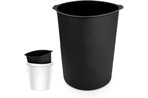 5 Gallon Silicone Bucket Liner with Graduated Measurements for Concrete Mix, Mud, Paint - Reusable Potty Liner (Black)