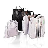 GYSSIEN Travel Shoes Bag Water Resistant Storage Organizer Bag Zipper Closure 4 Pack with Free Drawstring Bag