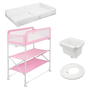 pink baby changing unit