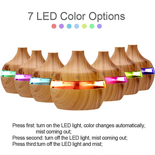 Humidificador de aromaterapia, 300ML Difusores de aceites esenciales, Difusor LED, Portátil Difusor de Aceites Esenciales, USB Mini Humidificador (Amarillo)