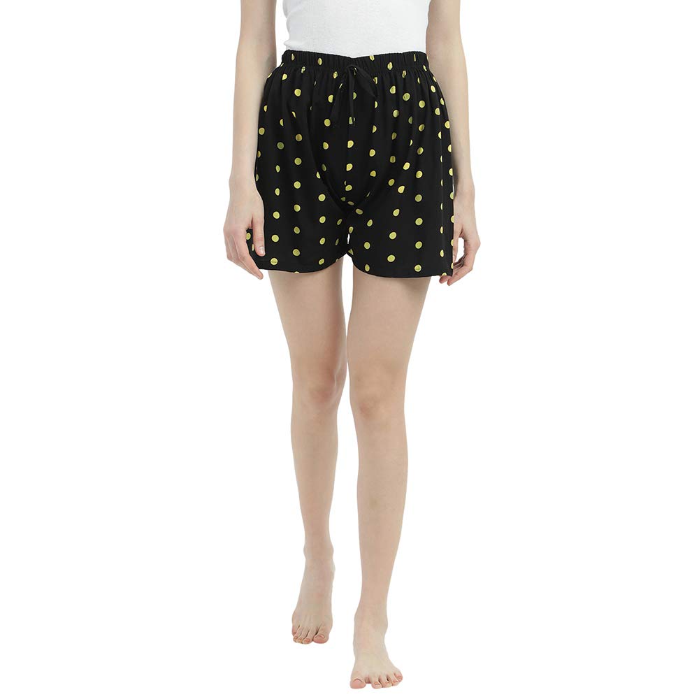 Buy V2 VALUE & VARIETY Women's Polka Dot Shorts (Black) 1121053435003