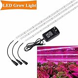 Grow Light, SOLMORE 3Pcs 1.6ft/strip LED Plant Light Flexible Soft Grow Light Strip with 2A Power Adapter for Office Home Greenhouse Hydroponics Indoor Plant Flower Seeds Growth
