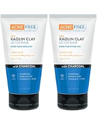 AcneFree Kaolin Clay Detox Mask with Charcoal, 5 Ounce - Pack of 2